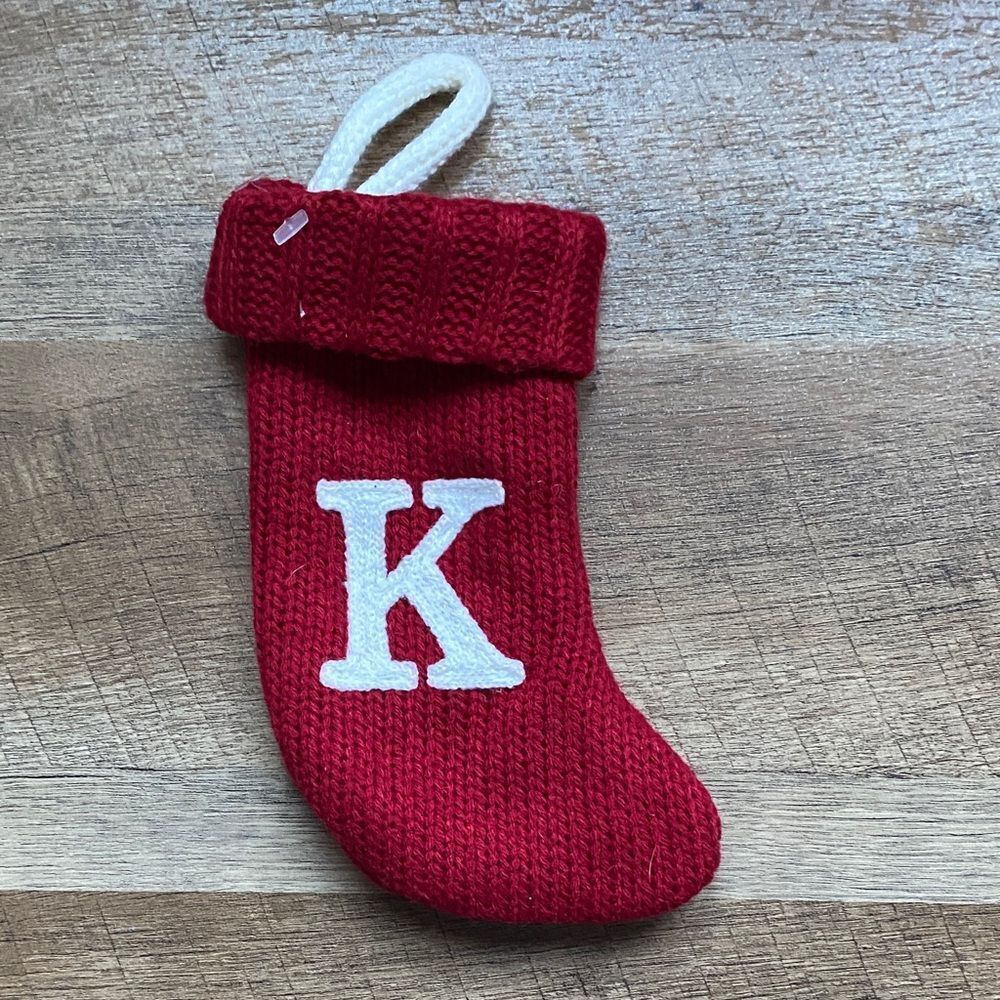 Wondershop Red Knit Holiday Stocking with Initial K